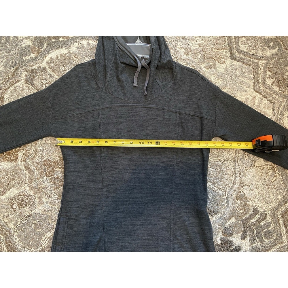 Toad & Co Womens Hooded Sweater Dress Gray Pockets Stretch Travel Medium Tunic - Picture 7 of 8